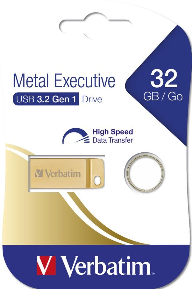 Verbatim 32GB METAL EXECUTIVE USB 3.2 GEN 1 GOLD DRIVE