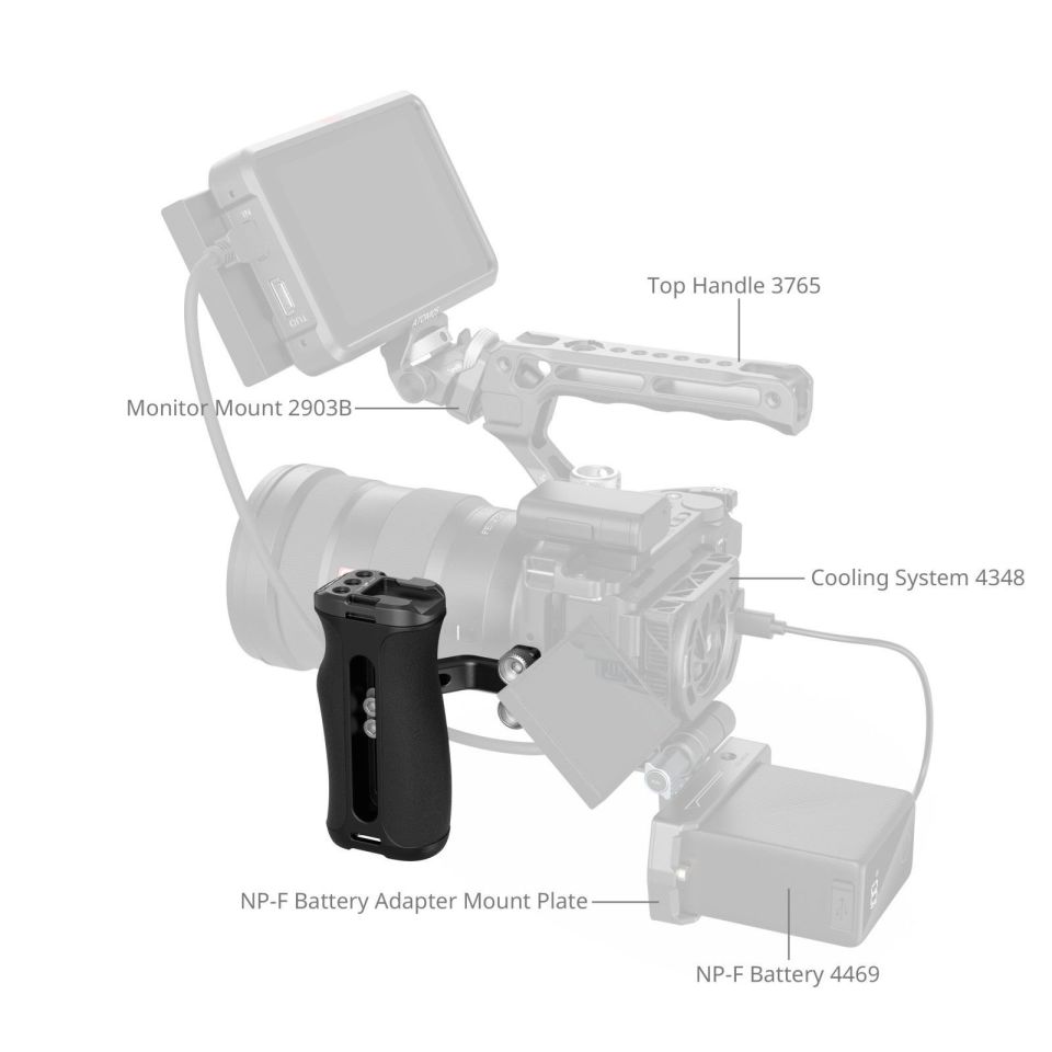 SmallRig 4756 Kafes İçin Mini Yan Sap 1/4 Vidalı