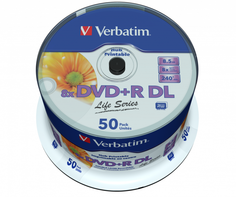 VERBATIM 97693 - DVD+R DL 8.5GB 8X PRINTABLE 50PK SPL