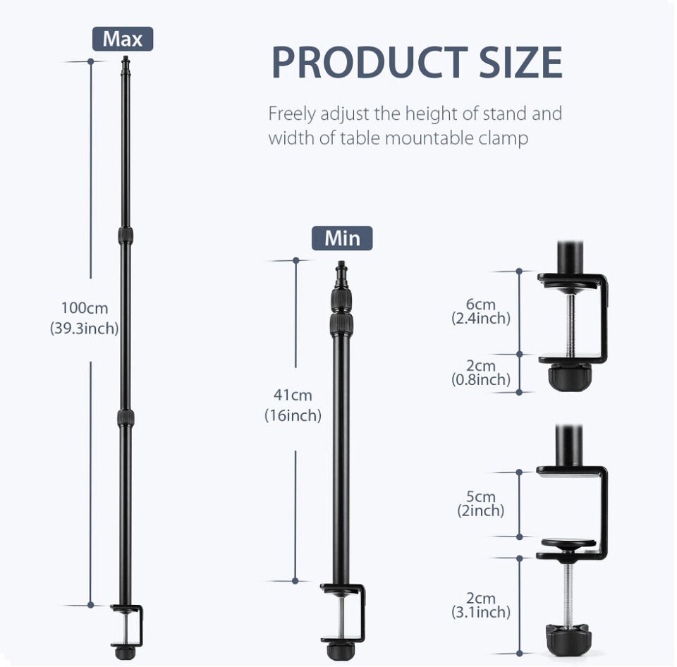 Andoer D9811 Masaüstü C-Kelepçe Işık Standı