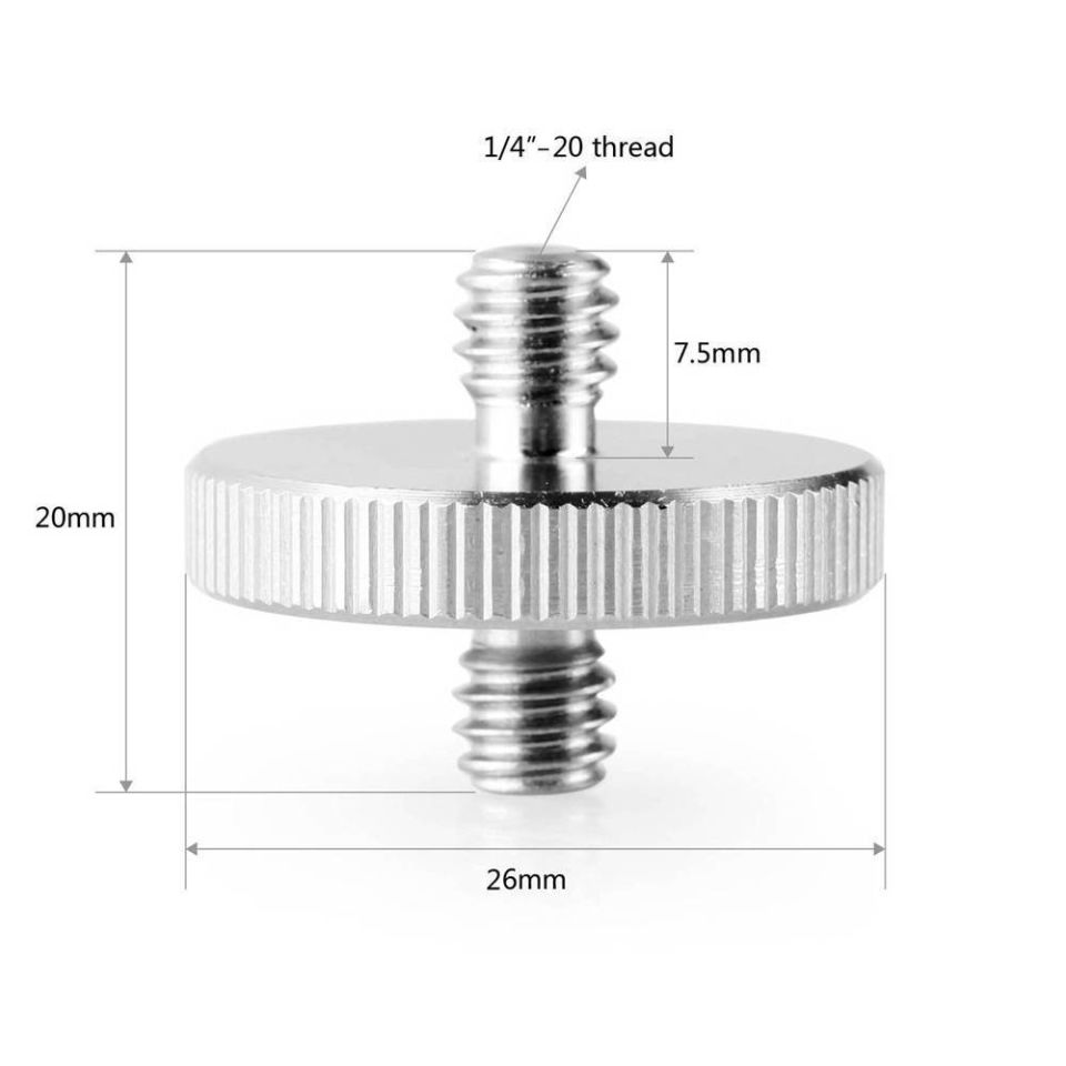 SmallRig 859 1/4 ''ile 1/4'' dişli Büyük Çift Kafa Saplama Vida