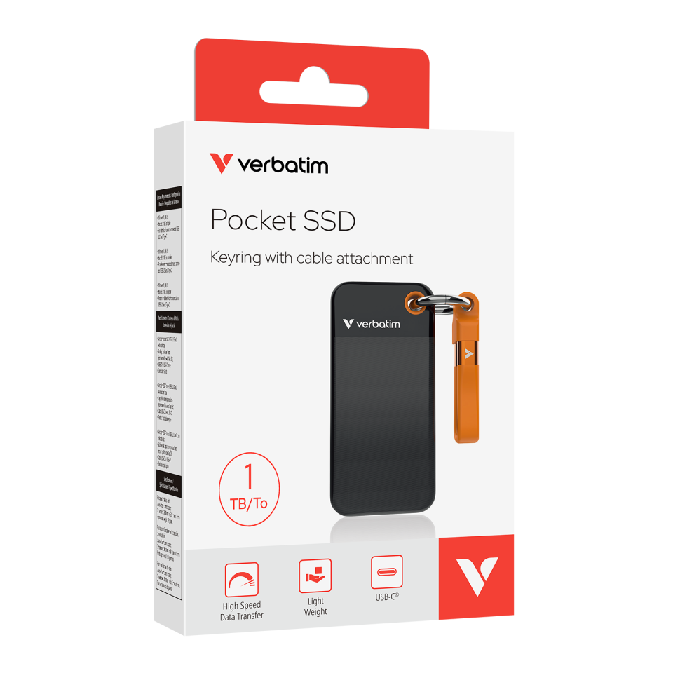 VERBATIM 32193 - V Pocket SSD USB3.2 GEN2 1TB B/O