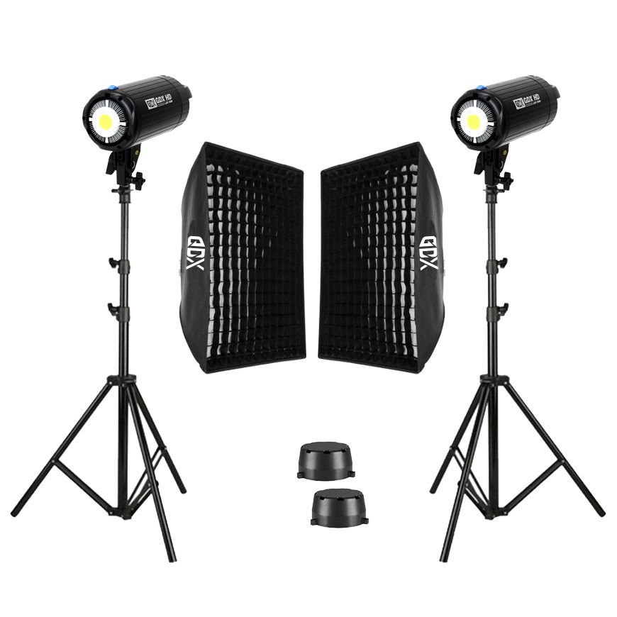 GDX HD-100W Led Video Işığı 2'li Full Set (60x90 Softbox + 260cm Işık Ayağı)