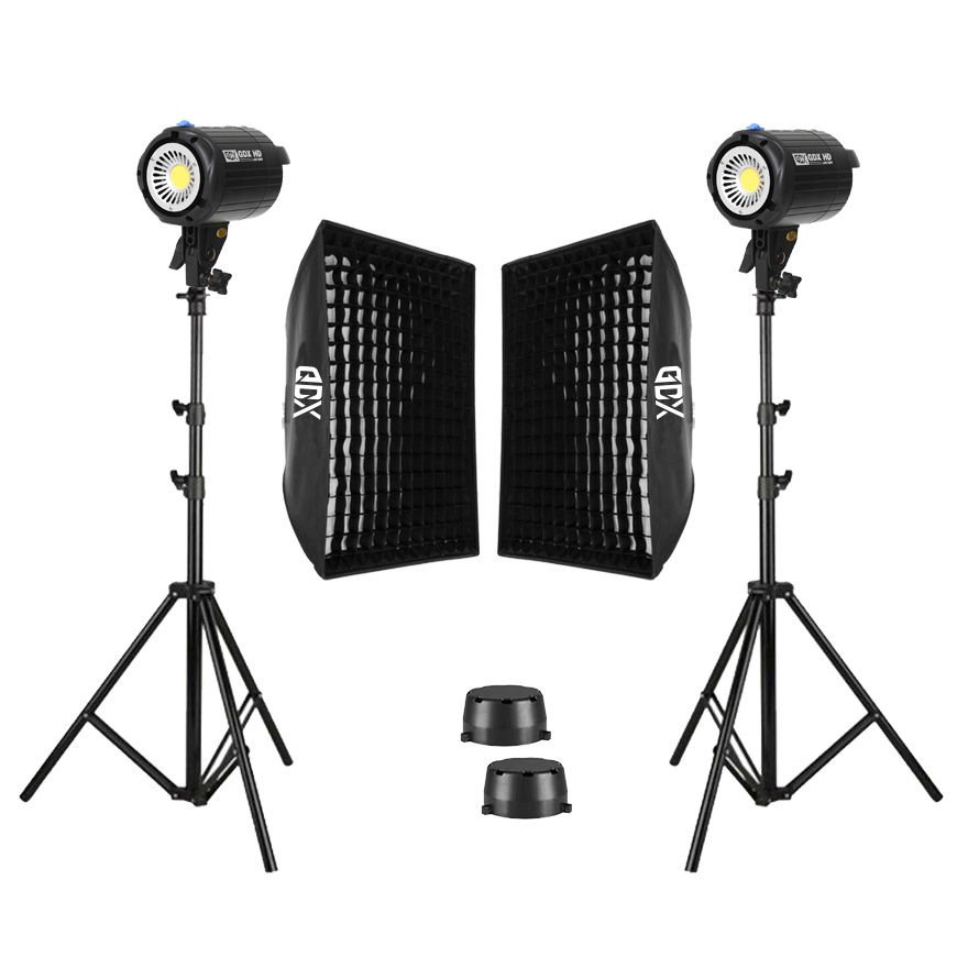 GDX HD-60W Led Video Işığı 2'li Full Set (60x90 Softbox + 260cm Işık Ayağı)