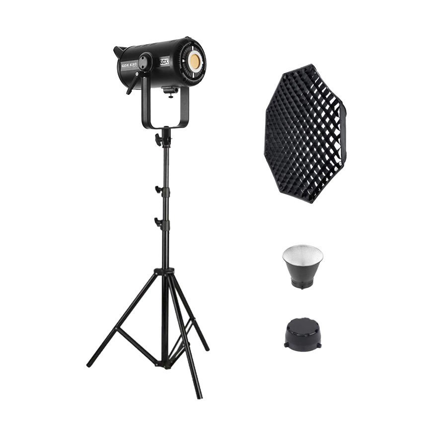 GDX EXC-400C-II Full Set (Gridli 120 Octa Softbox + 260 cm Kalın Işık Ayağı)