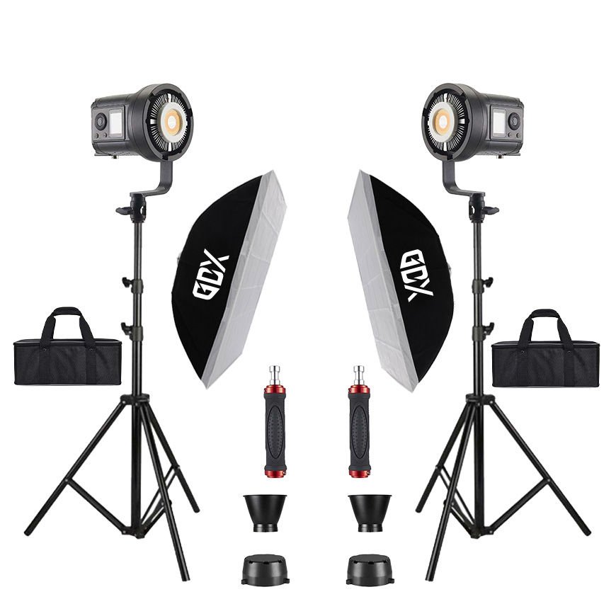 GDX HDB-135R RGB 2'li Full Set (60x90 Softbox + 260 cm Kalın Işık Ayağı) - Batarya Seti Hediyeli