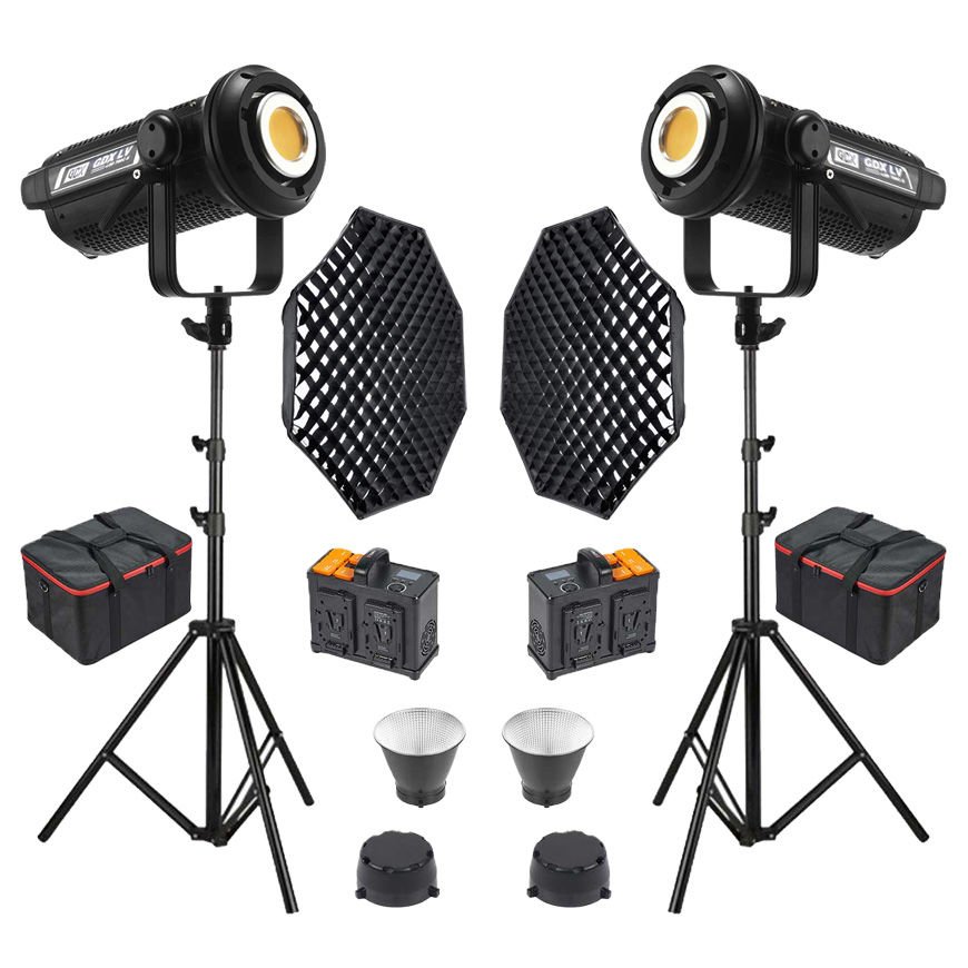 Gdx LV-700C-II B Bi Color Led Video Işığı 2'li Full Set (Gridli 140 Octa Softbox + 260 cm Kalın Işık Ayağı)