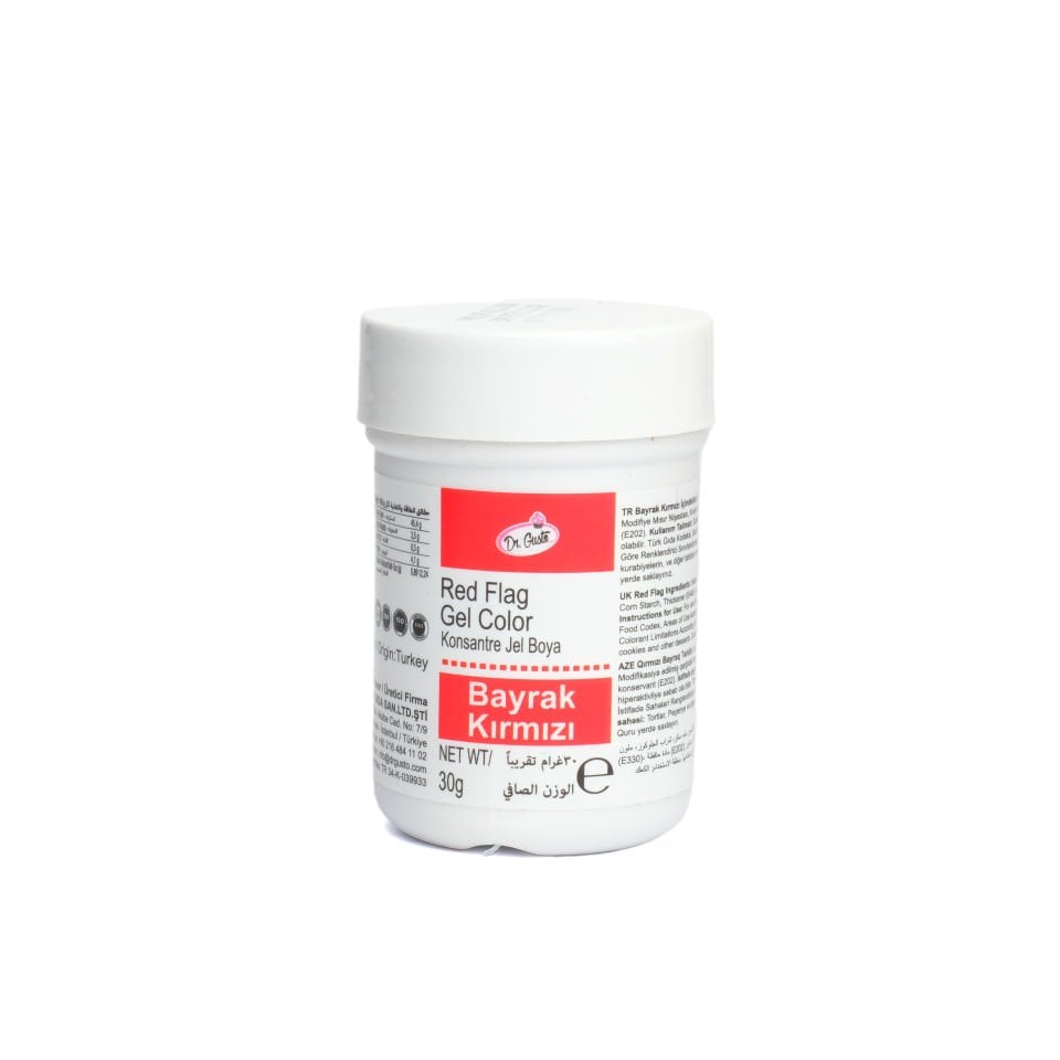 DR. GUSTO ŞİŞE JEL BOYA BAYRAK KIRMIZI - 30 GR