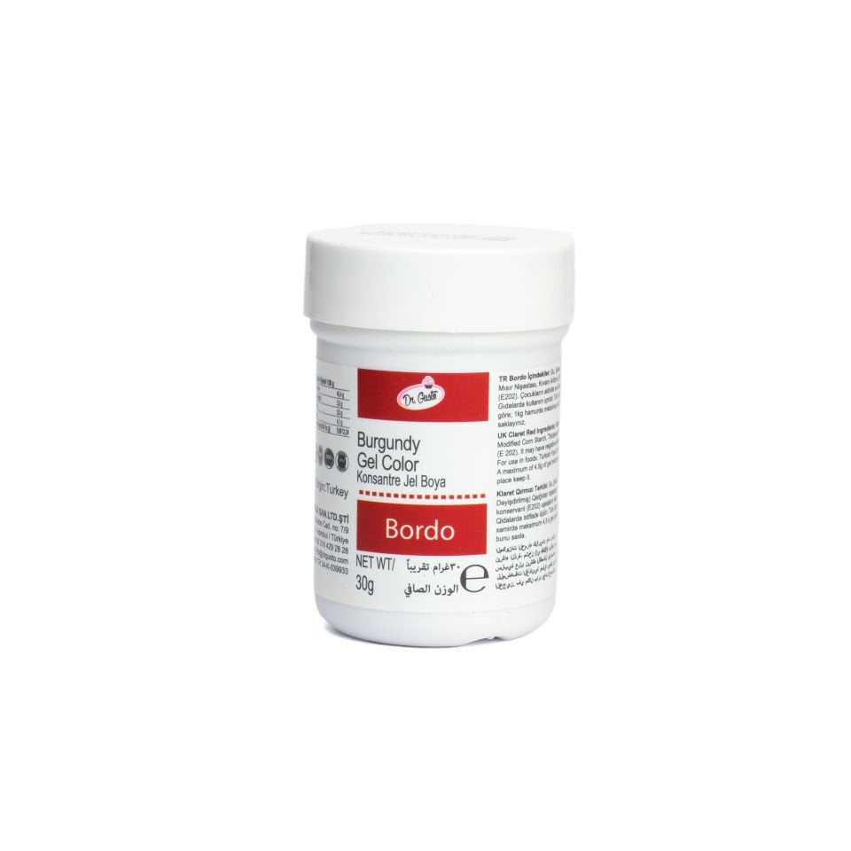 DR. GUSTO ŞİŞE JEL BOYA BORDO - 30 GR