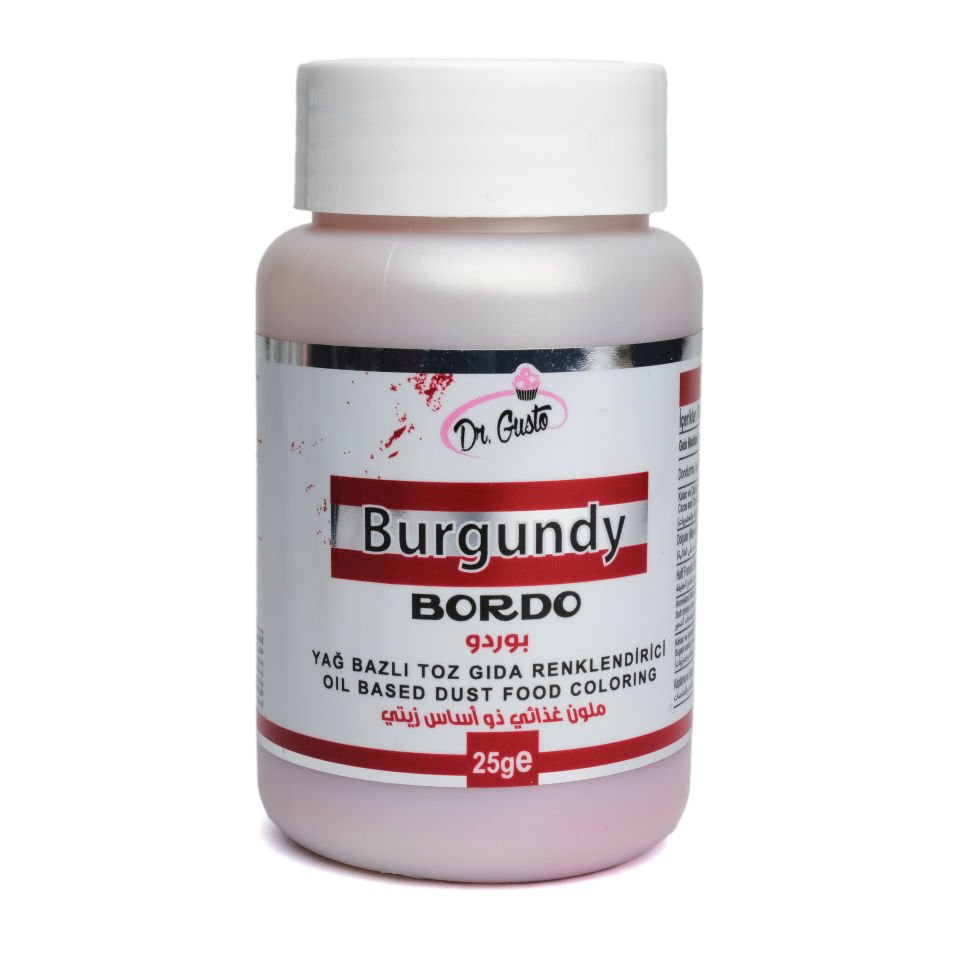 DR. GUSTO YAĞ BAZLI TOZ GIDA BOYASI BORDO - 25
