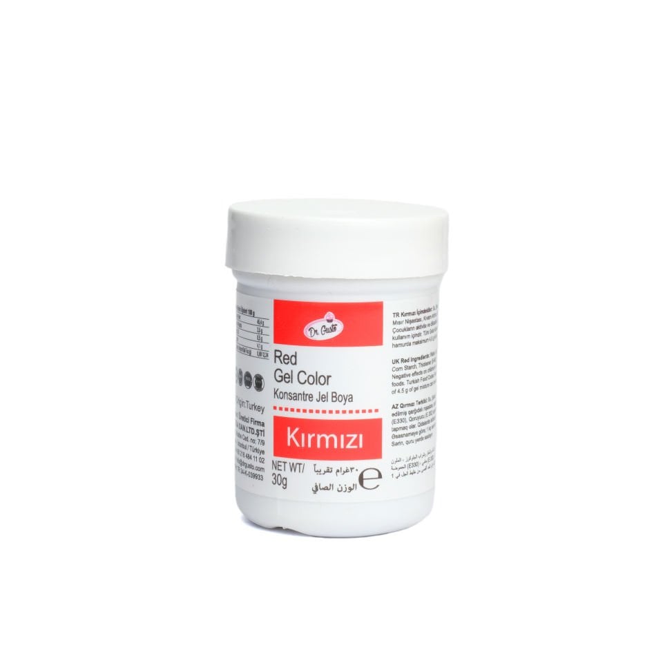 DR. GUSTO ŞİŞE JEL BOYA KIRMIZI - 30 GR