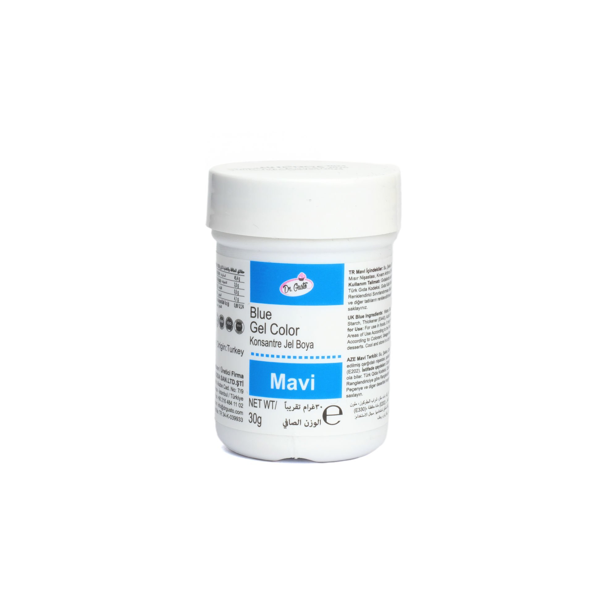 DR. GUSTO ŞİŞE JEL BOYA MAVİ - 30 GR