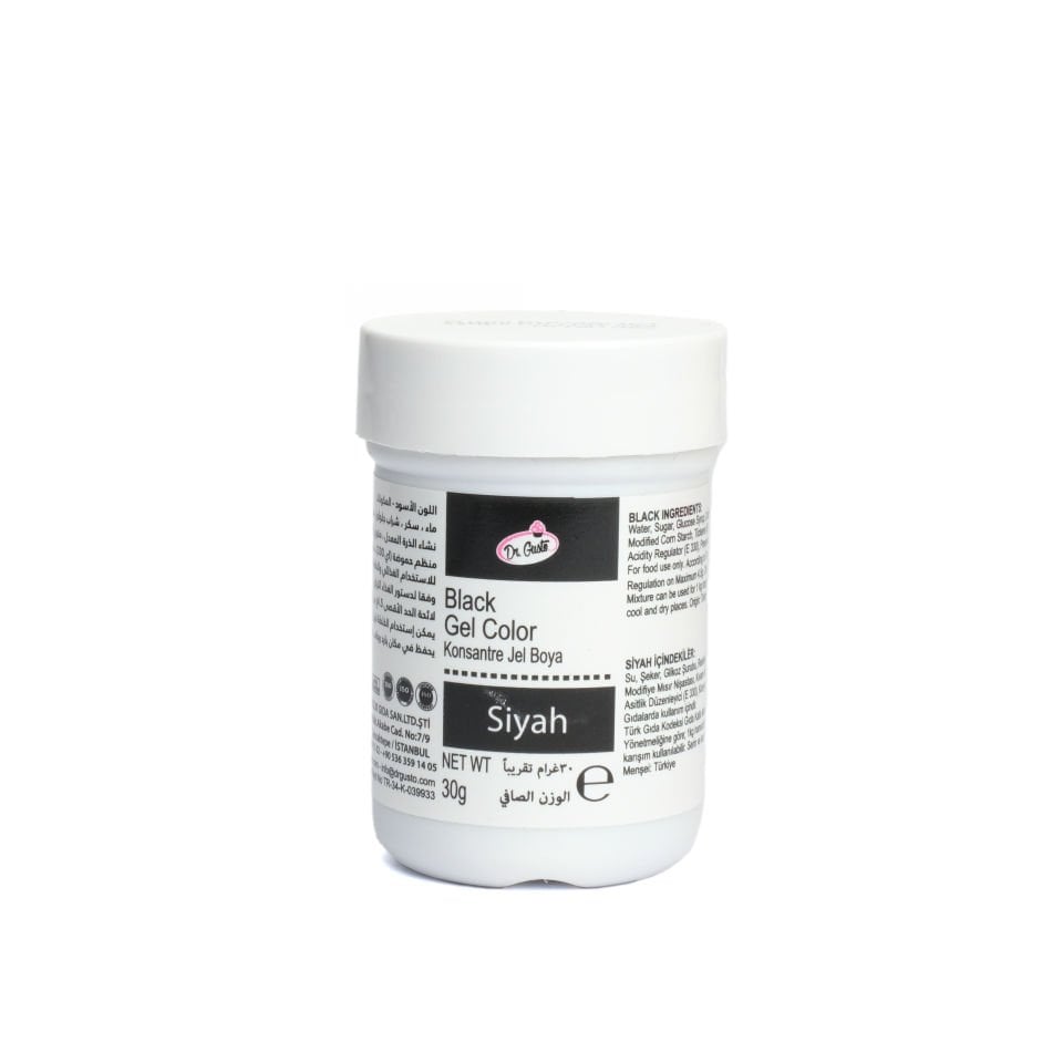 DR. GUSTO ŞİŞE JEL BOYA SİYAH - 30 GR