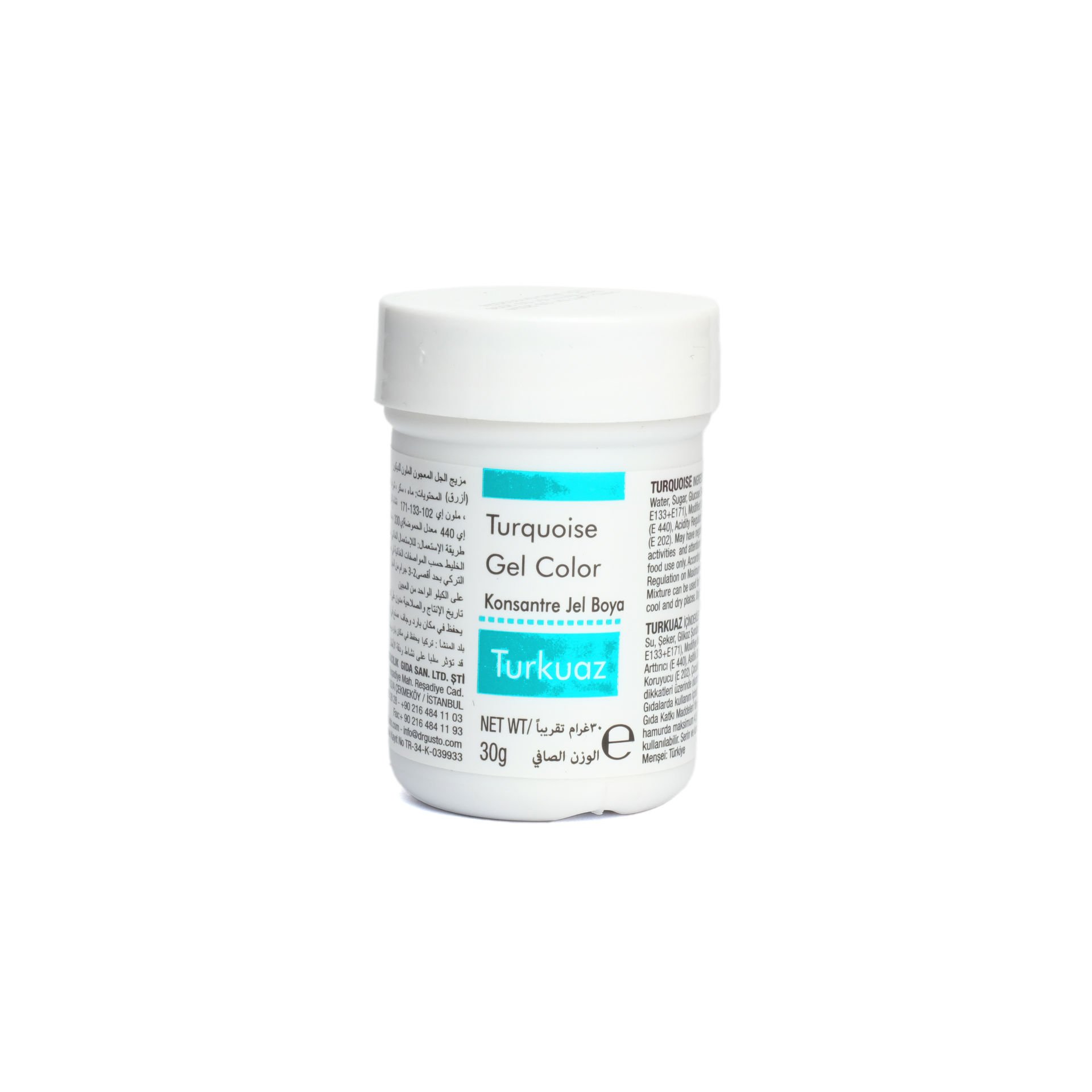 DR. GUSTO ŞİŞE JEL BOYA TURKUAZ - 30 GR
