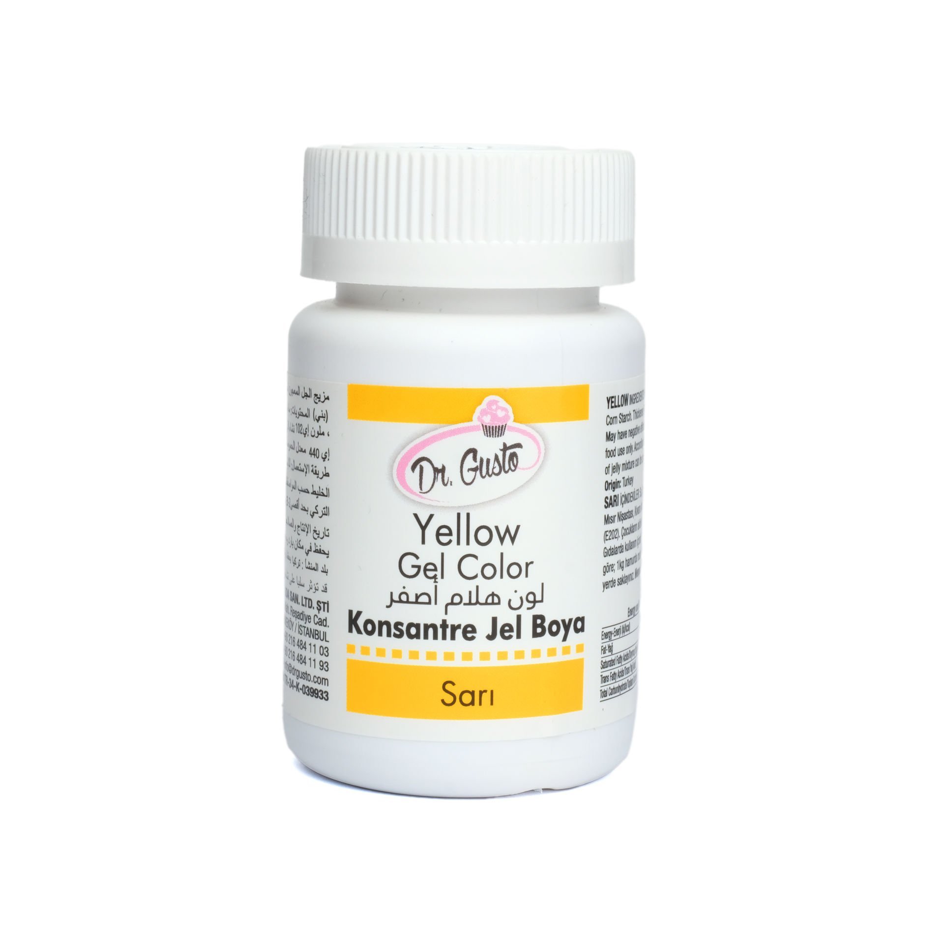 DR. GUSTO ŞİŞE JEL BOYA SARI - 100 GR