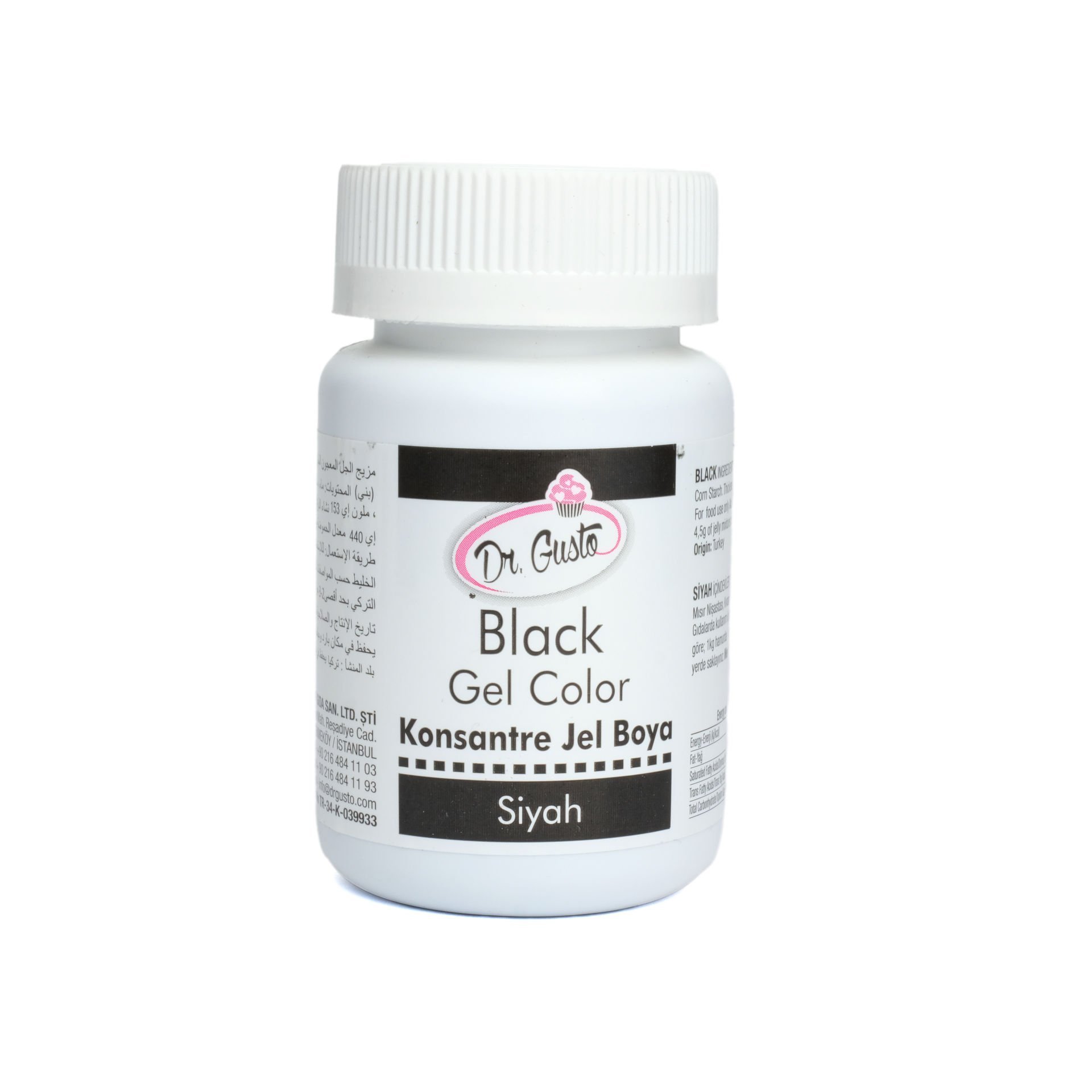 DR. GUSTO БУТЫЛКА ГЕЛЕВАЯ КРАСКА ЧЕРНАЯ - 100 ГР