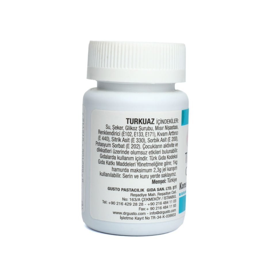 DR. GUSTO ŞİŞE JEL BOYA TURKUAZ - 100 GR