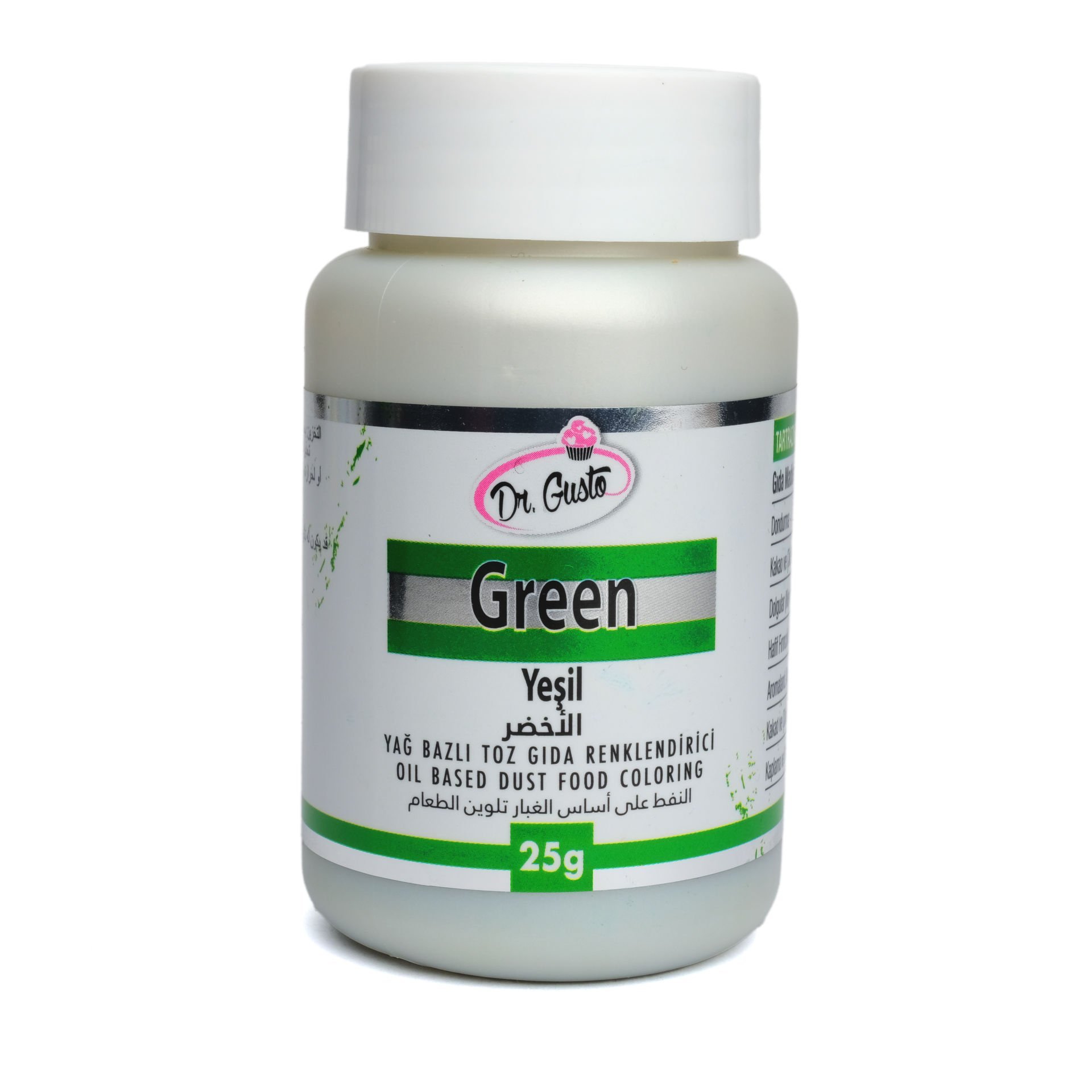 DR. GUSTO YAĞ BAZLI TOZ GIDA BOYASI YEŞİL - 25