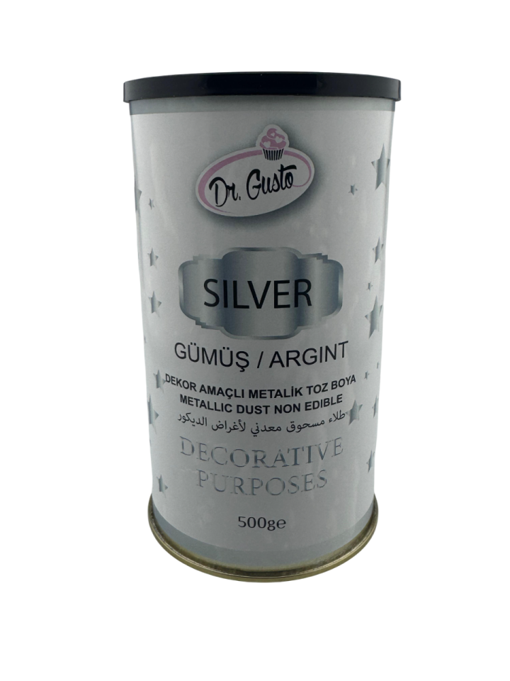 DR. GUSTO EXPORT GIDA DIŞI METALİK TOZ BOYA GÜMÜŞ - 500 GR