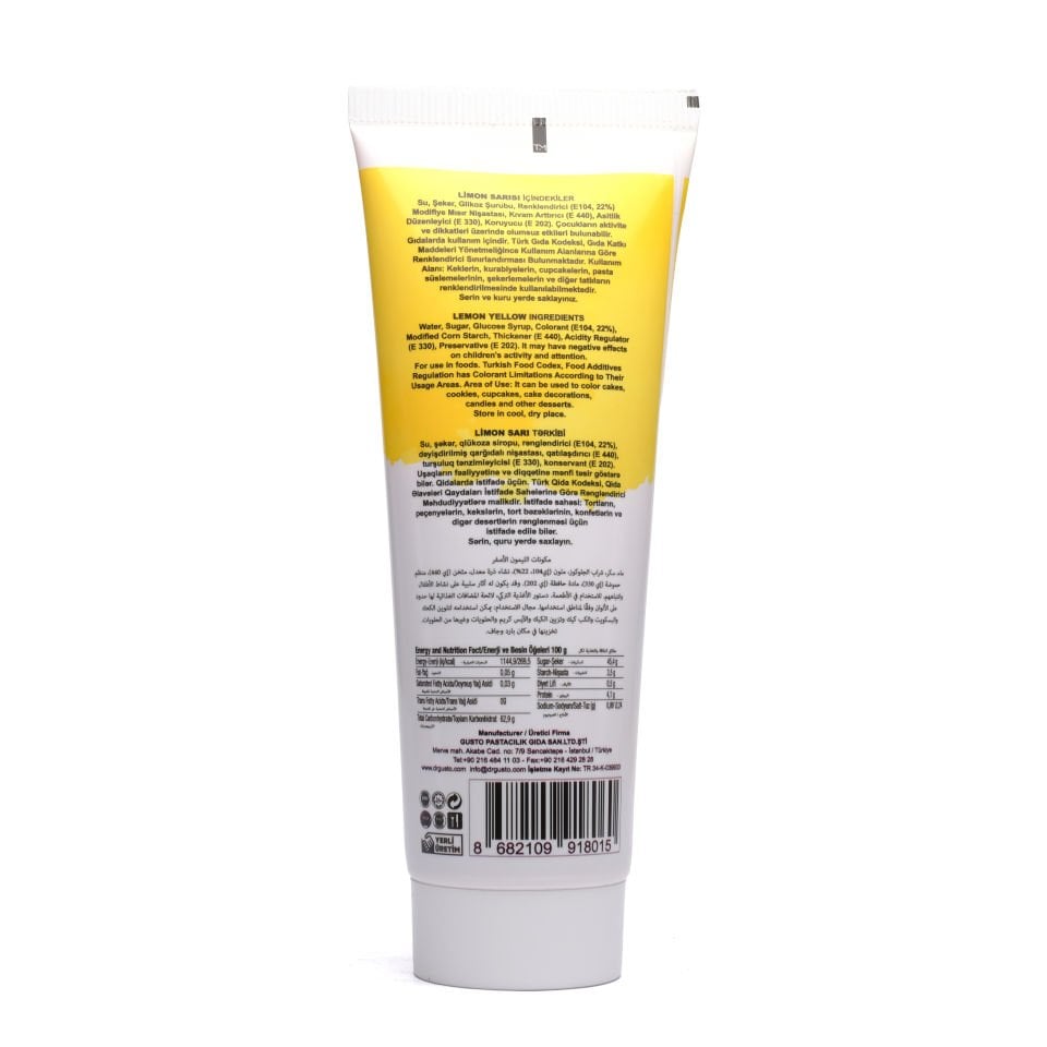 DR GUSTO TÜP JEL BOYA LİMON SARI - 250