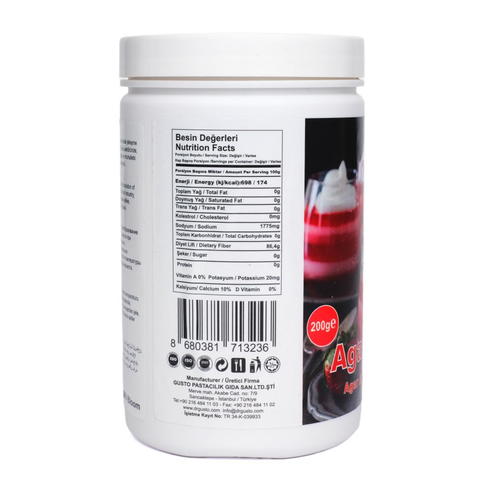 DR. GUSTO MEDIUM KATKI MADDESİ AGAR AGAR - 200 GR