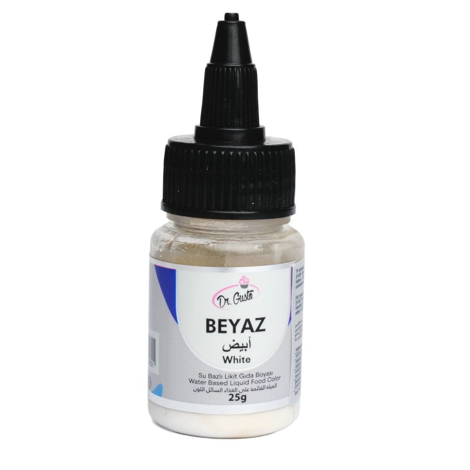 DR. GUSTO SU BAZLI LİKİT GIDA BOYASI BEYAZ - 25