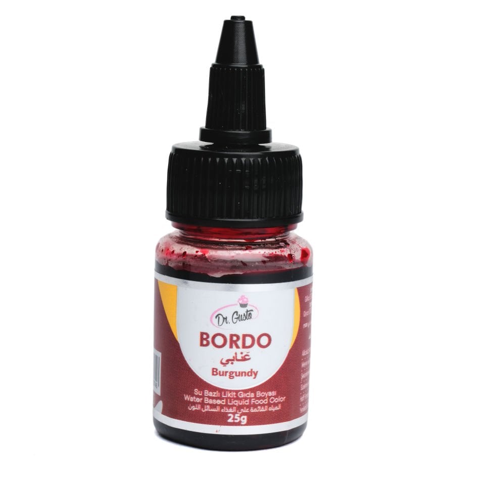 DR. GUSTO SU BAZLI LİKİT GIDA BOYASI BORDO - 25