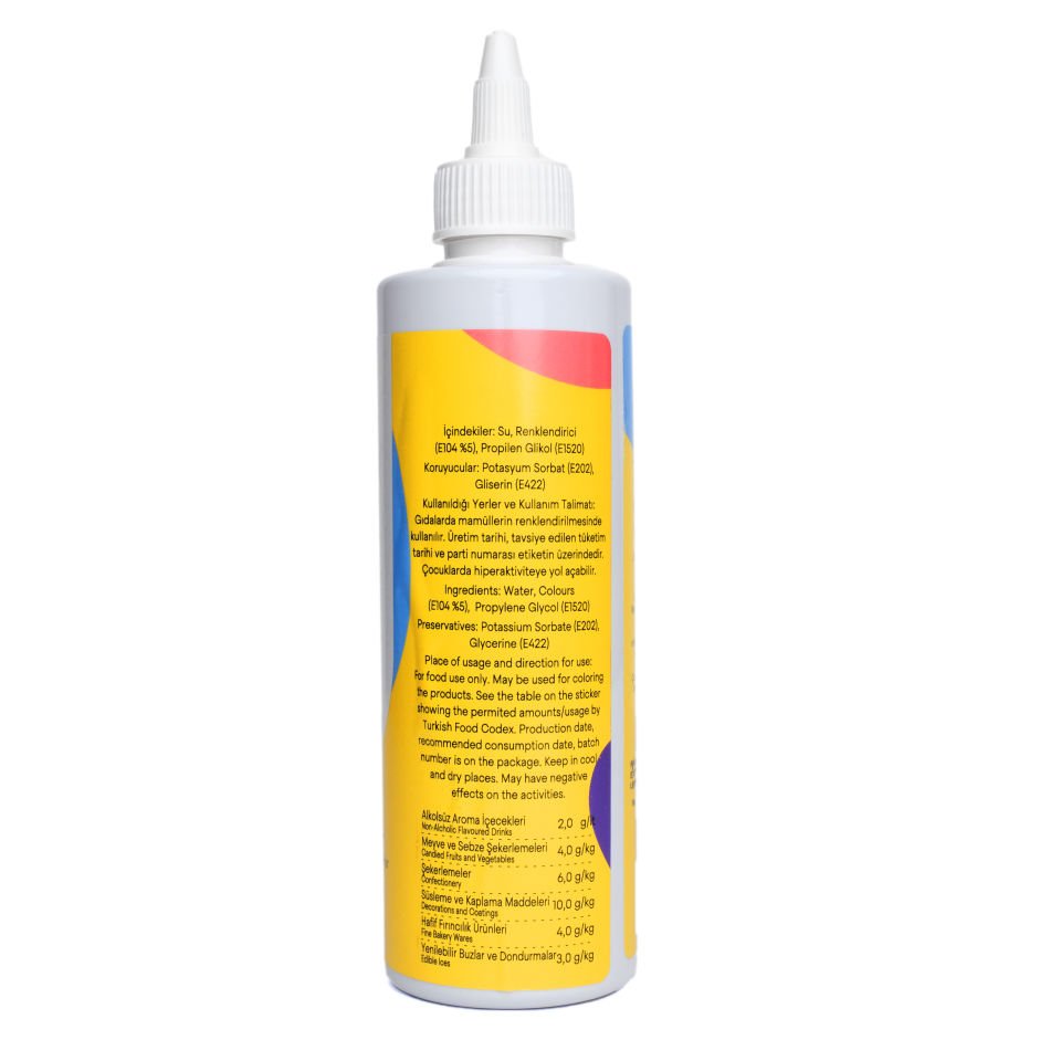 DR. GUSTO SU BAZLI LİKİT GIDA BOYASI LİMON - 250