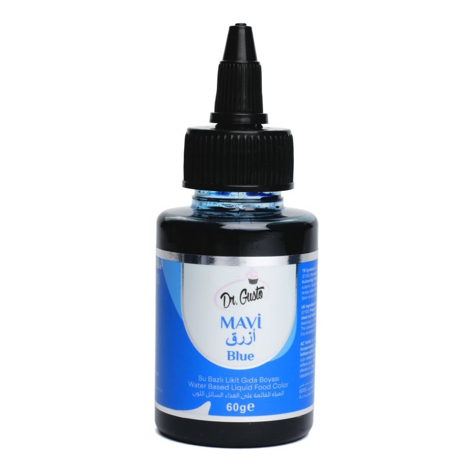 DR. GUSTO SU BAZLI LİKİT GIDA BOYASI MAVİ - 60