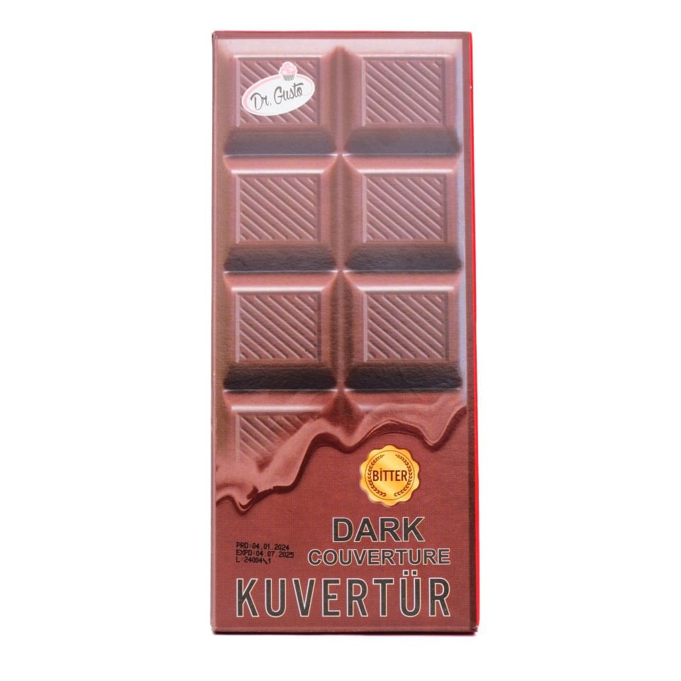 DR. GUSTO KUVERTÜR TABLET ÇİKOLATA BİTTER - 200 GR