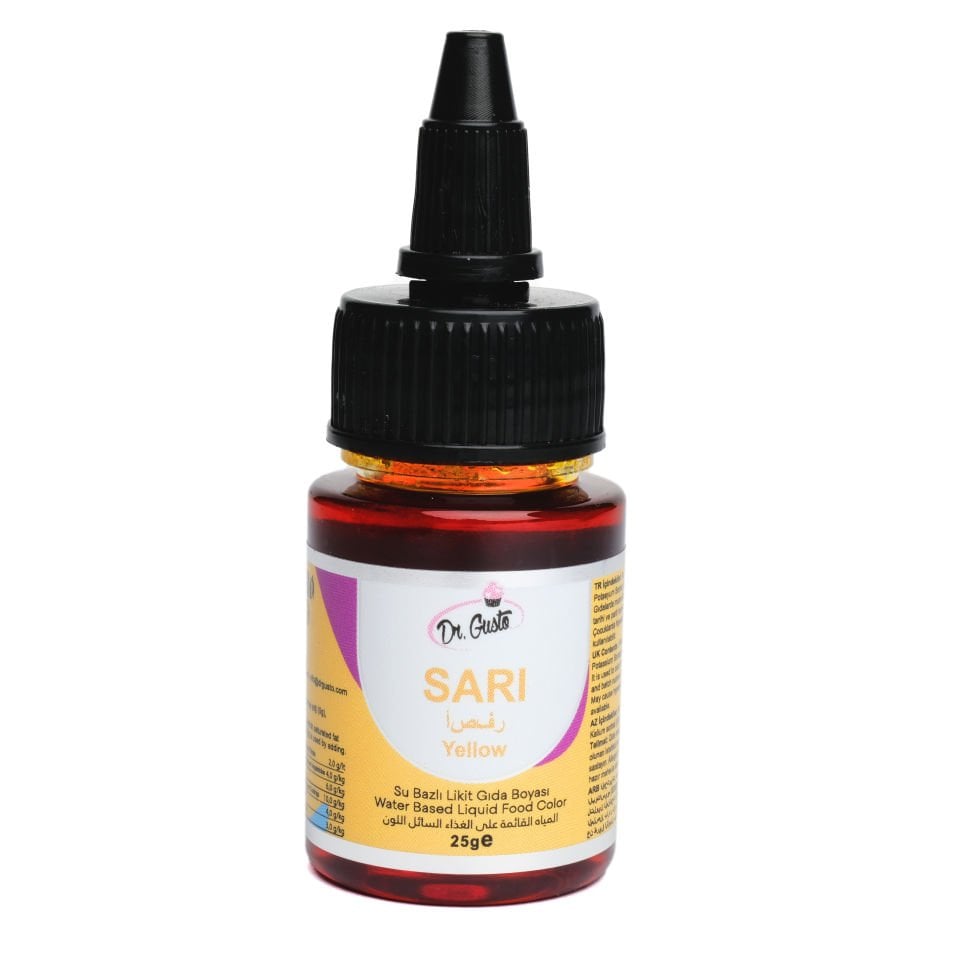 DR. GUSTO SU BAZLI LİKİT GIDA BOYASI SARI - 25