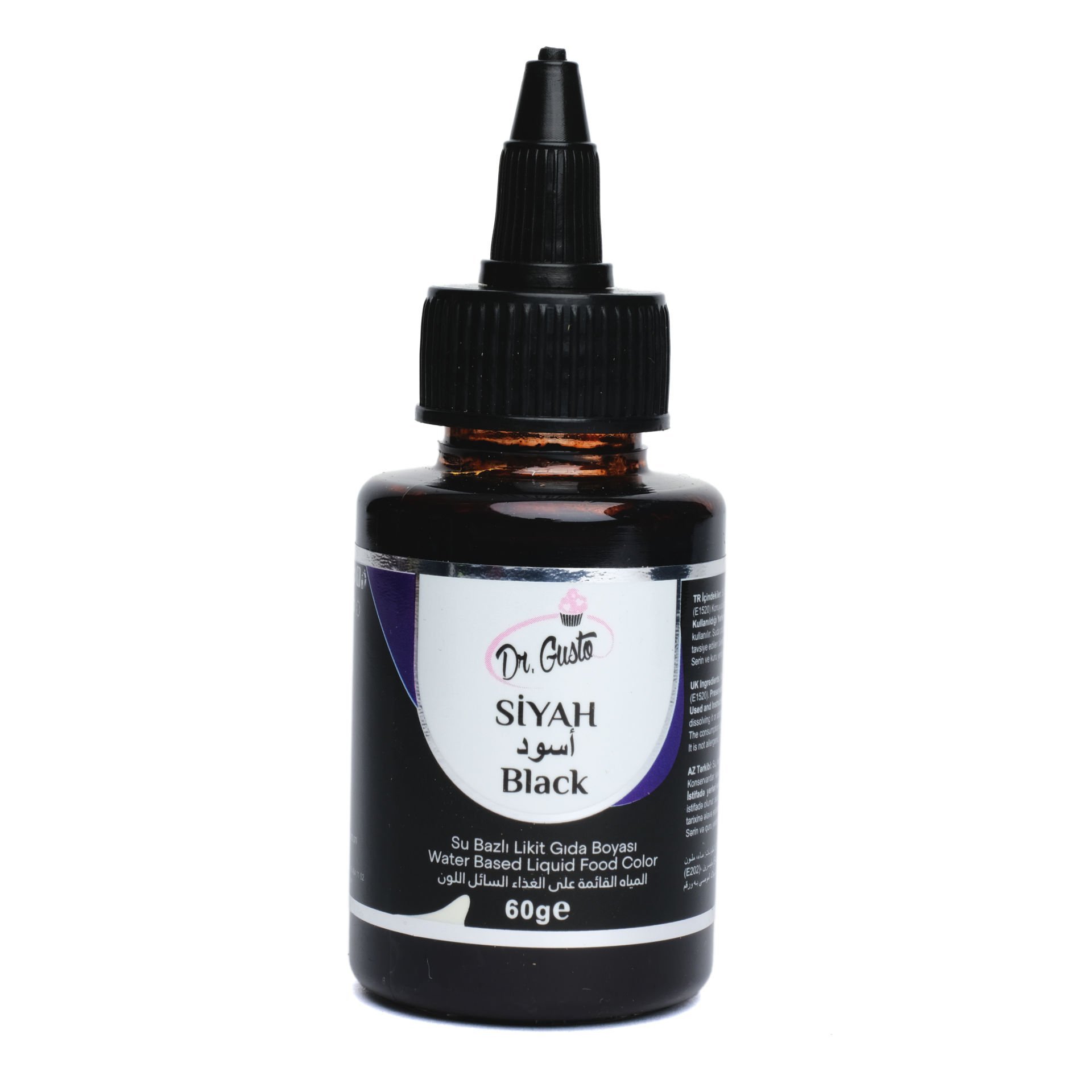 DR. GUSTO SU BAZLI LİKİT GIDA BOYASI SİYAH - 60