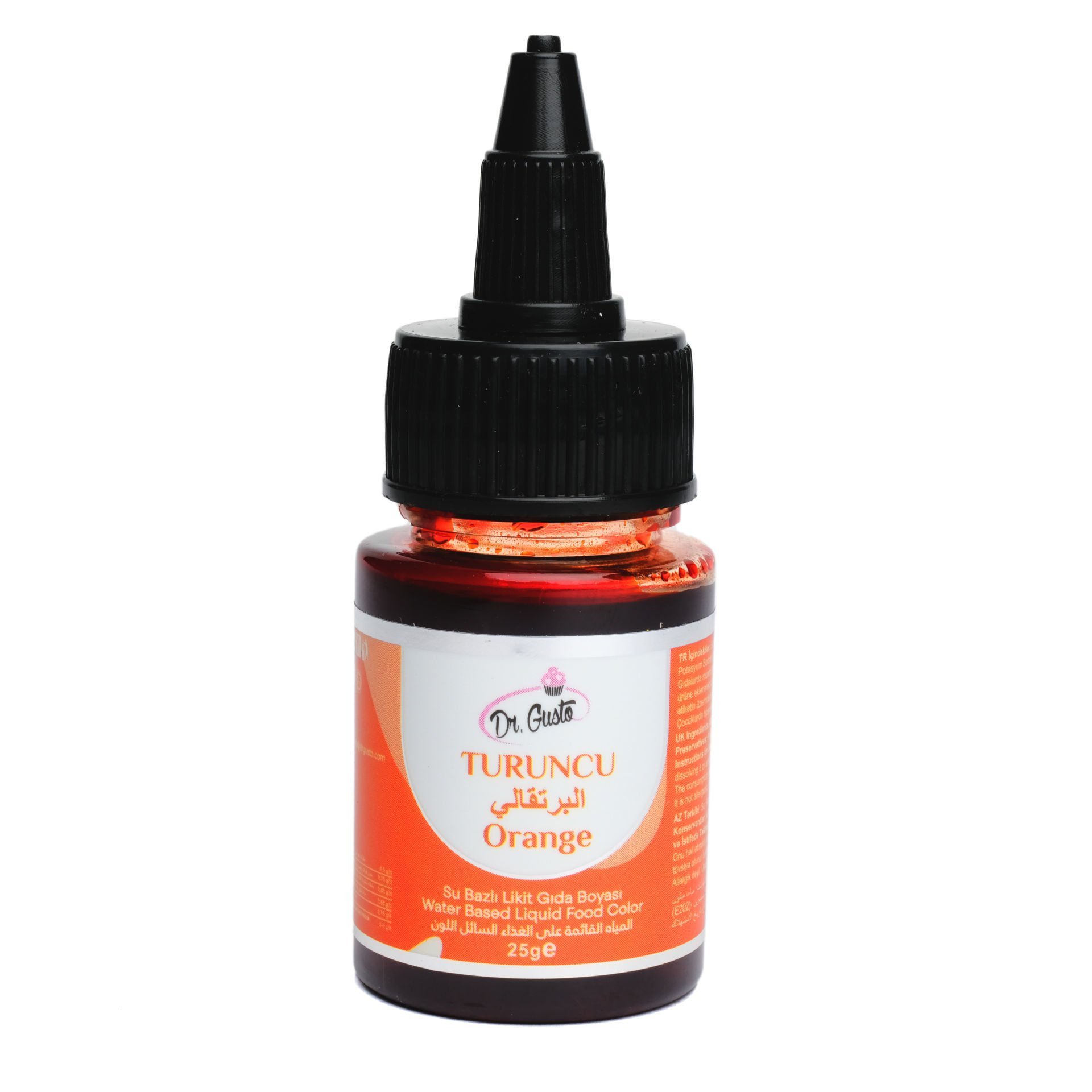 DR. GUSTO WATER BASED LIQUID FOOD COLOR ORANGE - 25
