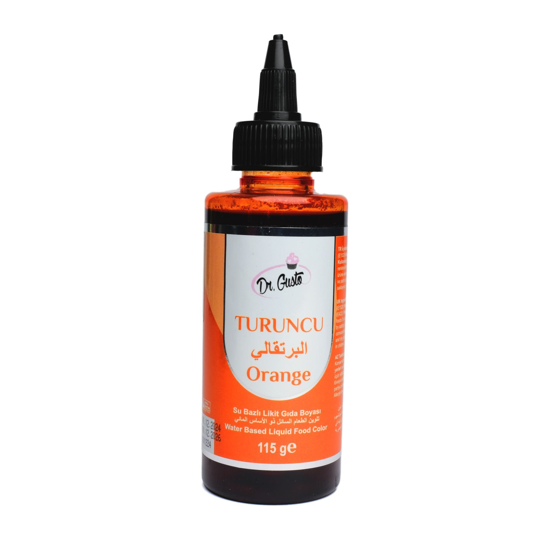 DR. GUSTO WATER BASED LIQUID FOOD COLOR ORANGE - 115