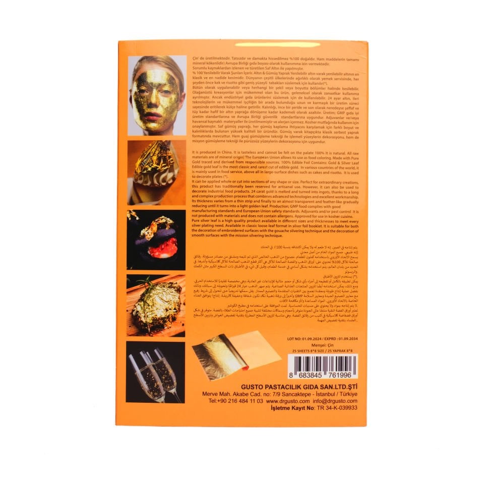 DR. GUSTO YENİLEBİLİR VARAK DEFTER ALTIN (8X8)