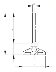 Poliamid Mafsallı Ayak Metrik 8 50 mm Çap