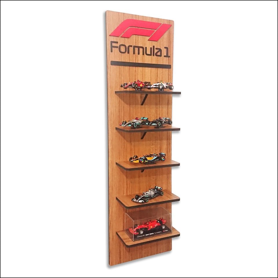 Formula 1 Araçları İçin Duvar Rafı - Dikey - 5 Raflı