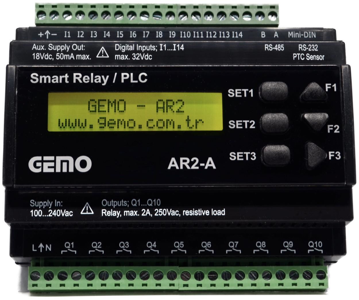 AR2-A-24VDC-14D-TR Akıllı Röle / PLC