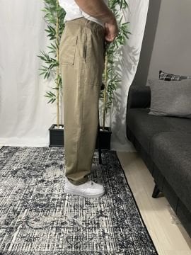 Camel Bağcık Detaylı Baggy Jean M