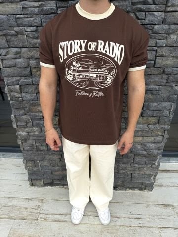 Kahve Bej Story Of Radio Tshirt XL