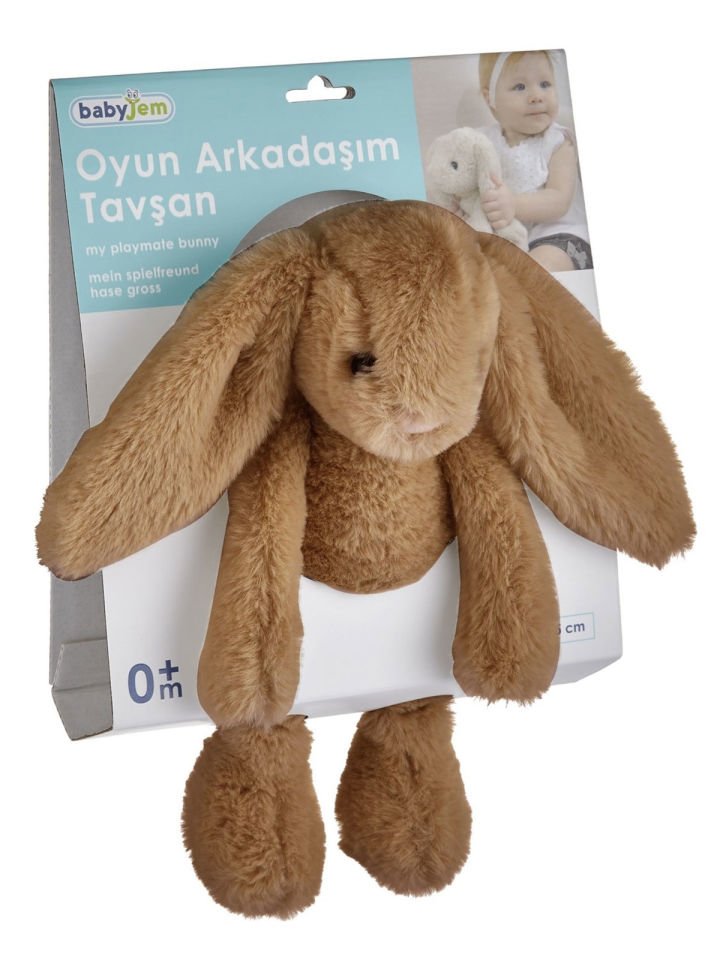 BabyJem Uyku Arkadaşım Oturabilen Tavşan 30 Cm 730 Açık Kahve