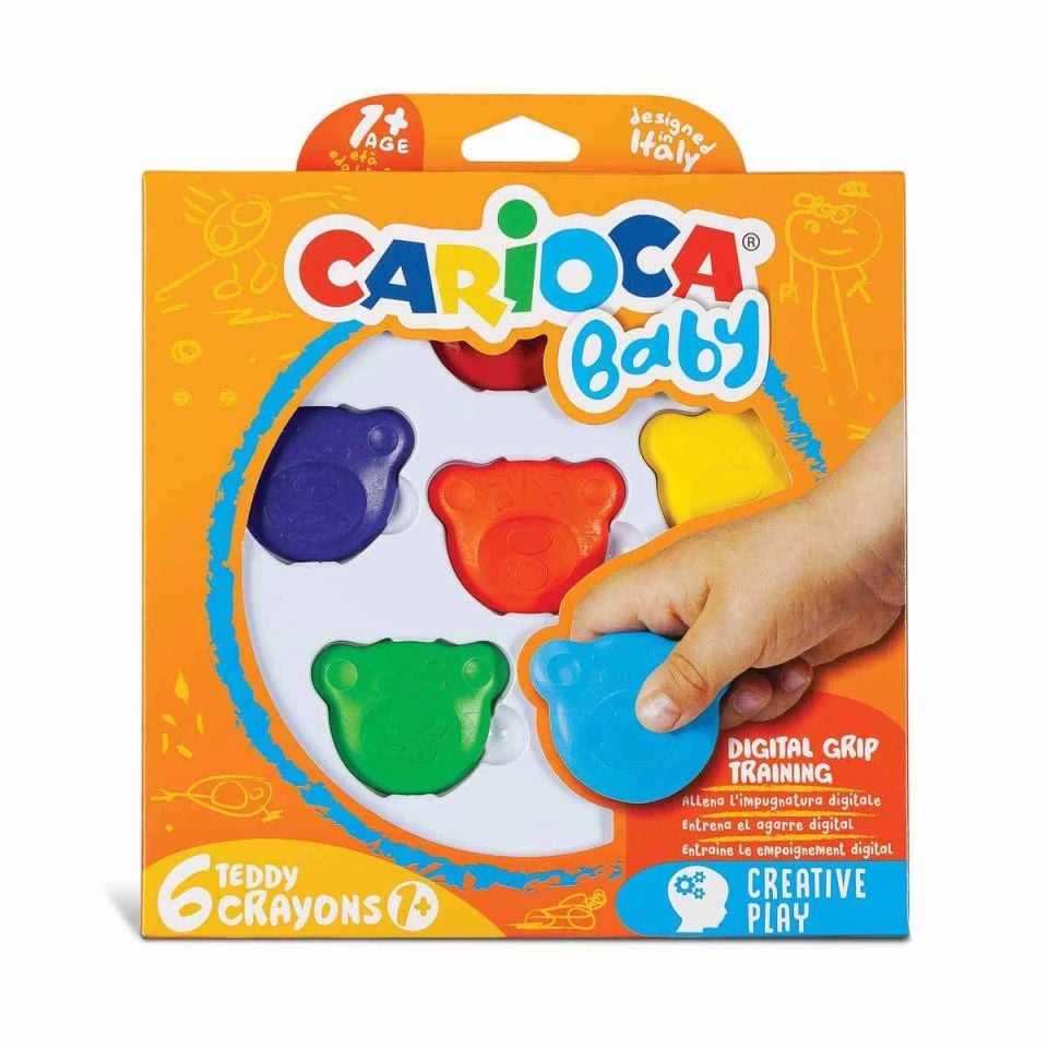 Carioca Teddy Bebek Crayons 6'Lı + 1 Yaş