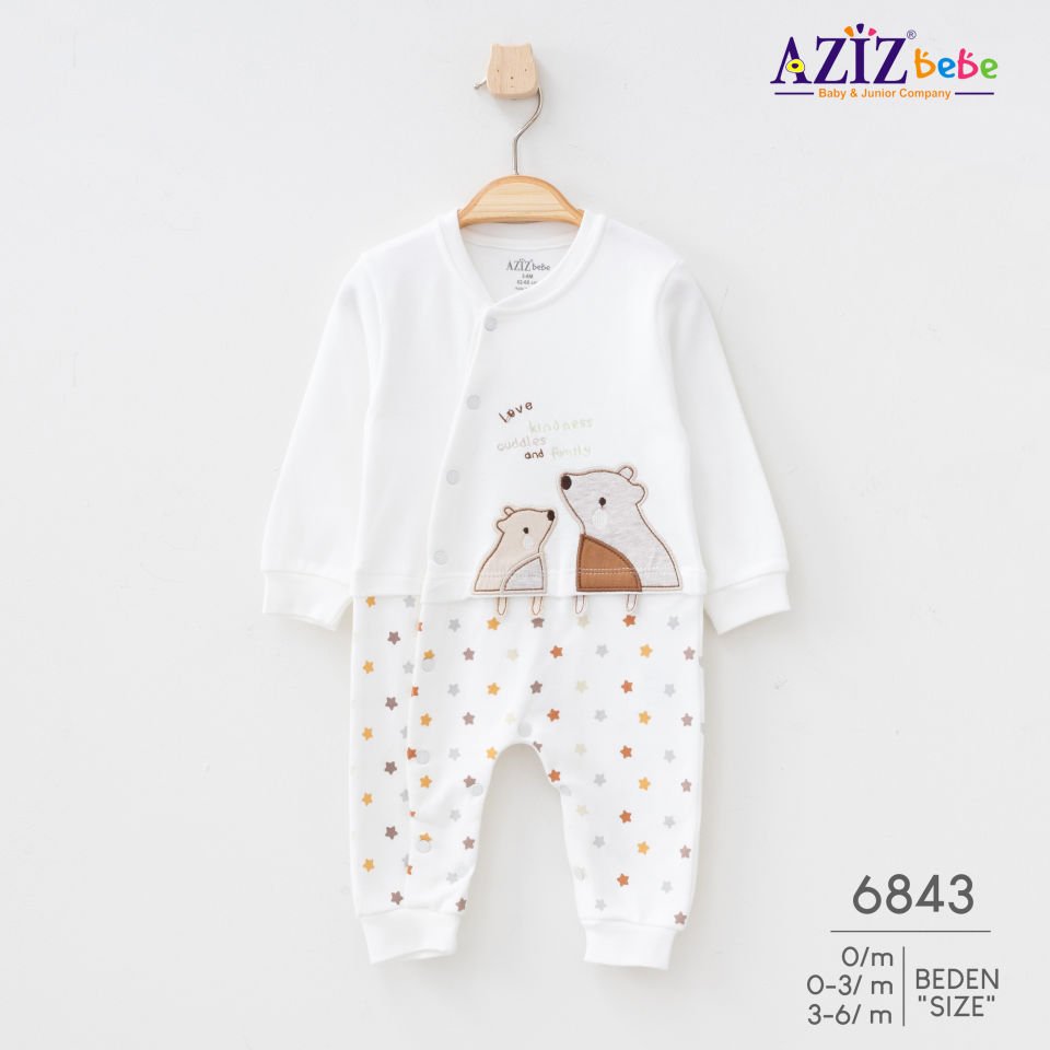 Aziz Bebe Bebek Tulum 6843 Ekru