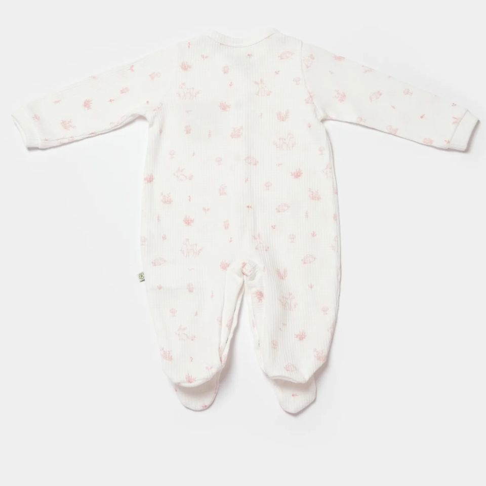 Bibaby Biorganic Waffle Deer And Bird Tulum 60741 Ekru Rose