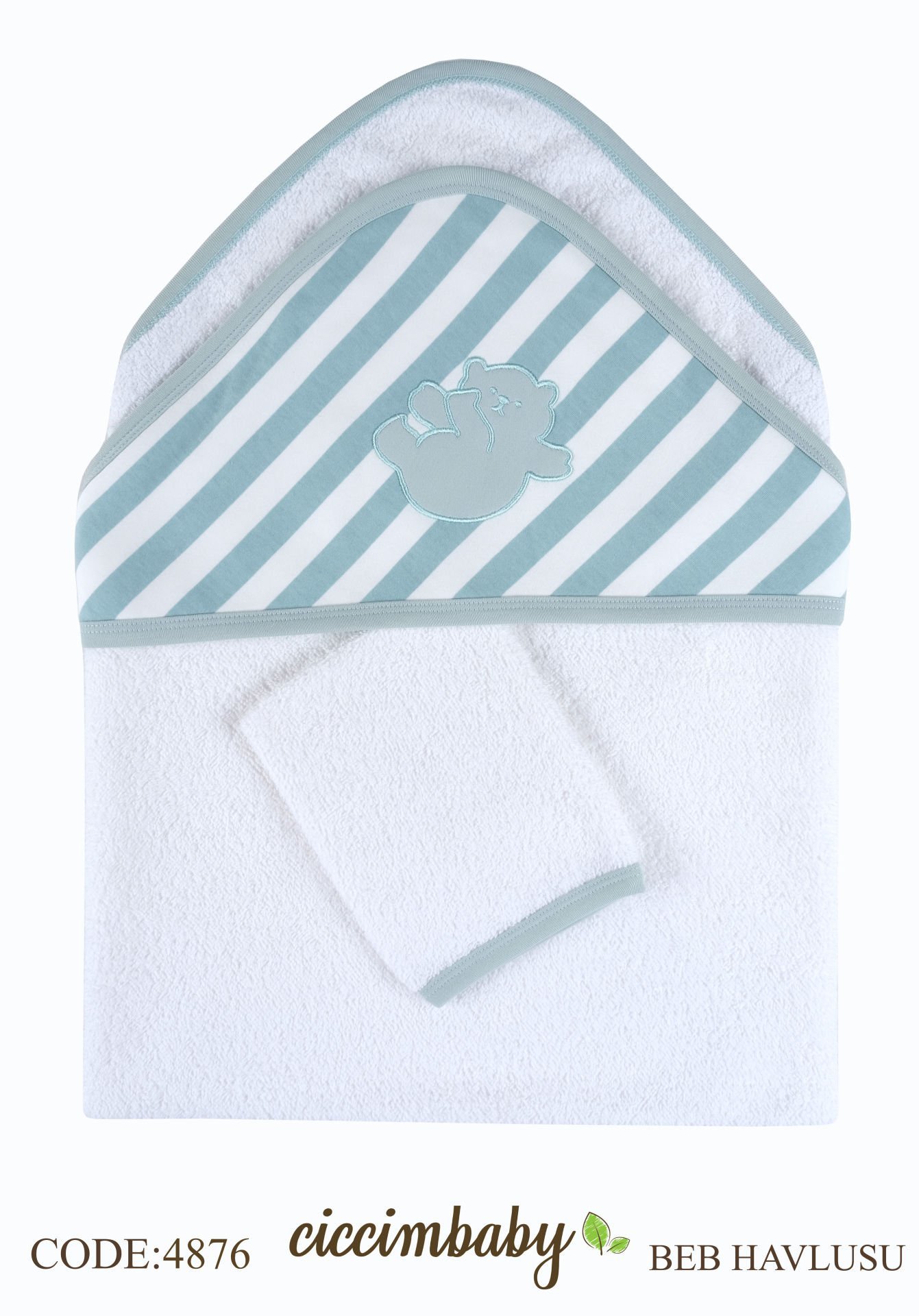 Ciccim Baby 2li Bebek Banyo Havlusu 4876 Mint Yeşili