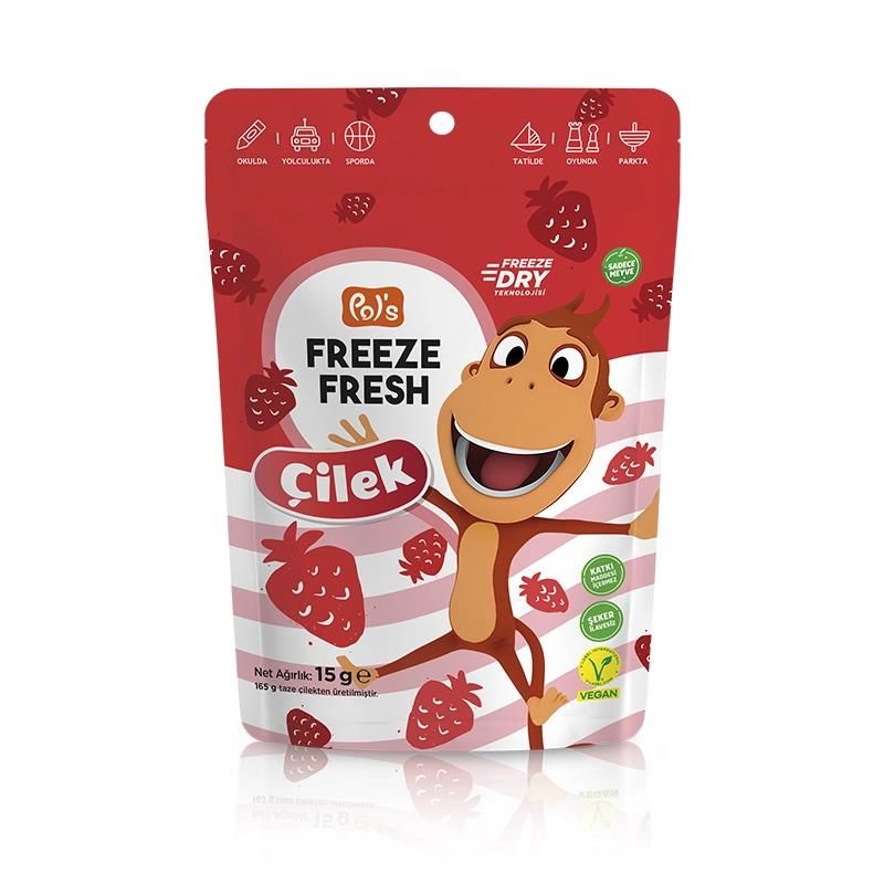 Pol’s Kukuli  Freeze Fresh Dondurularak Kurutulmuş Çilek 15 g