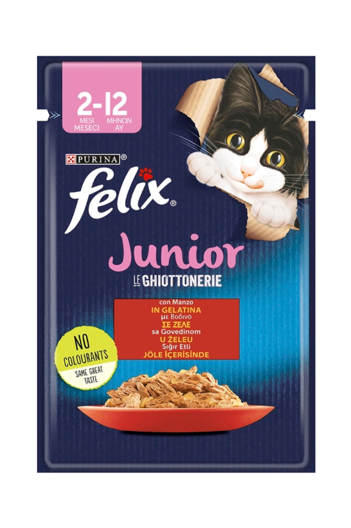 Felix Pouch Junior Sığır Etli Yavru Yaş Kedi Maması 85 Gr