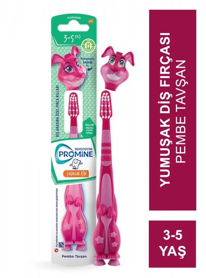 Sensodyne Promine Kids Yumuşak Diş Fırçası 3-5 Yaş Pembe Tavşan