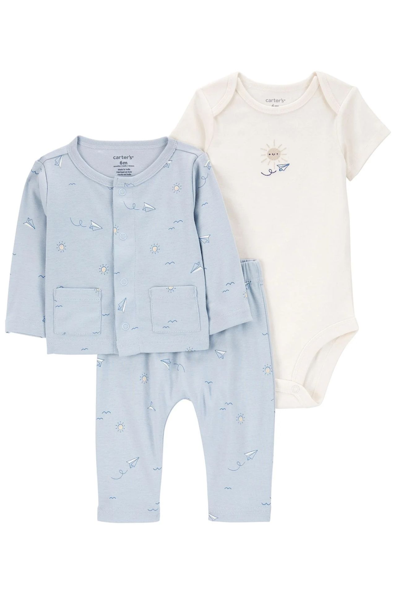 Carter's Layette Erkek Bebek 3'Lü Hırkalı Set 1P599710 Karışık Renkli