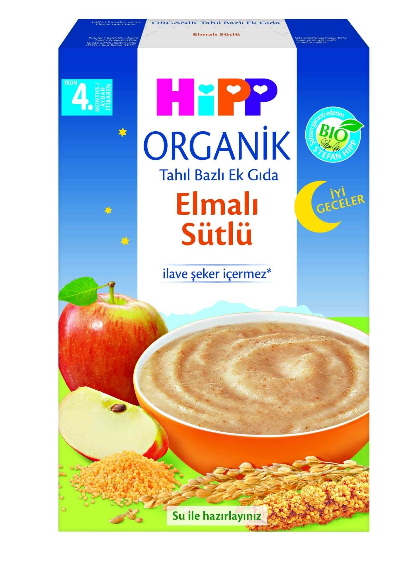 Hipp Organik İyi Geceler Elmalı Sütlü Tahıl Bazlı Ek Gıda 250 Gr